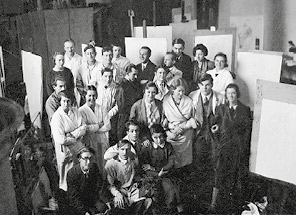 Sterrer-Klasse an der Akademie der bildenden Künste Wien, 1934 (Max Weiler, letzte Reihe, dritter von links)